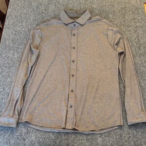 Men's Grey Button-Up Shirt